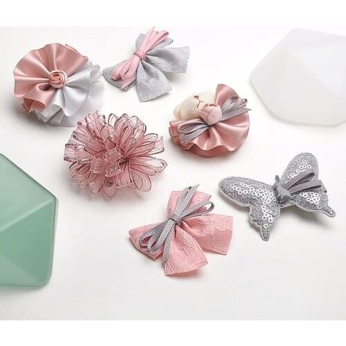 6pcs Highend Handmade Flowers Butterfly Kids Hair Clips Children Headwear Girls Hair Accessories Baby Hairpins Princess Barrette