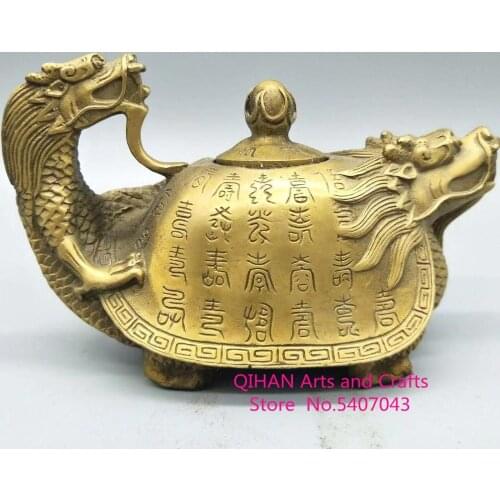 Longgui shou zi copper pot furnishing a fine copper decorative crafts antique antique collection archaize daming xuande year