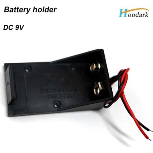 9V battery holder with 6'' leads 9V battery shell with 6inch leads 9V battery box battery case 3 holes,100pcs/lot