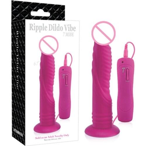 7 Speeds Ripple Dildo Vibe Anal Plug Vibrating Dildos Vibrator with Suction Cup Sex Toys for Women HC84015