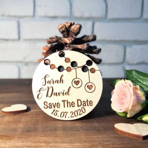 Customized Wedding Wood Favors, Save the Date Wood Magnets, Engraved Wood Wedding Gifts for Guests Wedding Souvenirs Decoration