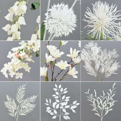 White material DIY wedding arch decor artificial flower bouquet silk plants various style home party flower row arrangement wall