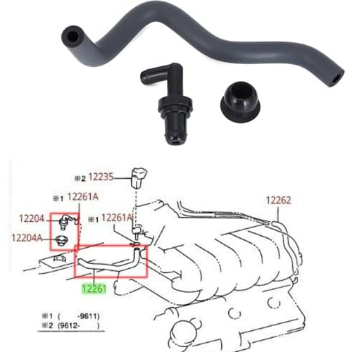 Pick Up PCV Valve Hose Grommet Kit For Toyota 4Runner T100 Tacoma Tundra 12261-62041 12204-62010 90480-18001
