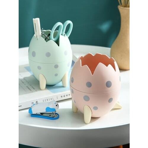 Creative dinosaur egg cartoon pen holder student office dormitory desktop large capacity multifunctional stationery storage box