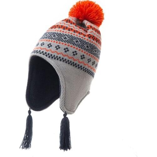 Toddler Kids Infant Winter Hat Earflap Knit Warm Cap Fleece Lined Beanie for Baby Boys Girls 0-3 Years