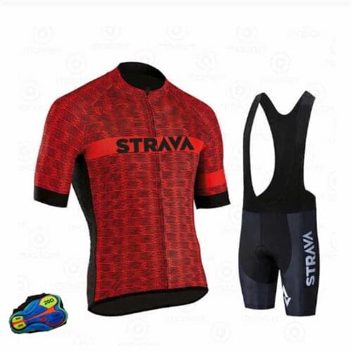 STRAVA Mens Cycling Set Bike Clothes Breathable Anti-UV Camouflage Bicycle Wear Short Sleeve Quick-Drying Cycling Jersey Suit