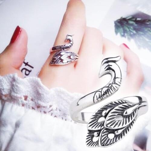 Hot Unisex Retro Adjustable Phoenix Shape Yarn Knitting Tools Open Finger Ring Stainless Steel Needle Thimble Sewing Accessory