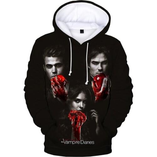 2021 NEW The Vampire Diaries 3D Hoodies TV Series Harajuku Streetwear Hoodie Sweatshirts Men Women Fashion Casual Pullover