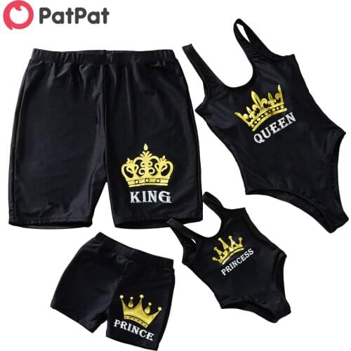 PatPat 2021 New Summer King and Queen Printed Matching Swimsuits