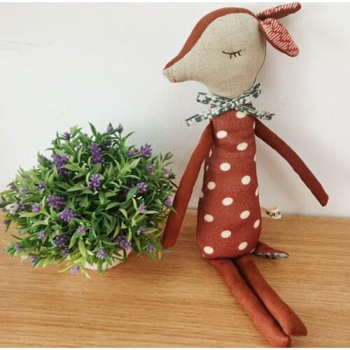 Forest Animals Figures Deer Plush Deer Dolls 15" Stuffed Animal Throw Plushie Pillow Doll Soft Fluffy Friend Hugging Cushion