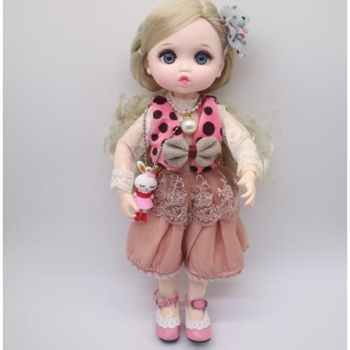 30cm Movable Jointed Dolls Toys BJD Girl dolls SD dolls plastic doll selling with dress,wigs