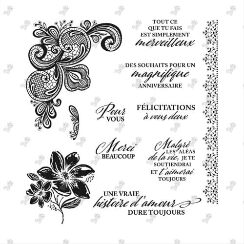 Felicitations flower anniversaire Cutting Dies and stamps DIY Scrapbooking Card Stencil Paper Cards Albums Album Stamp Die She