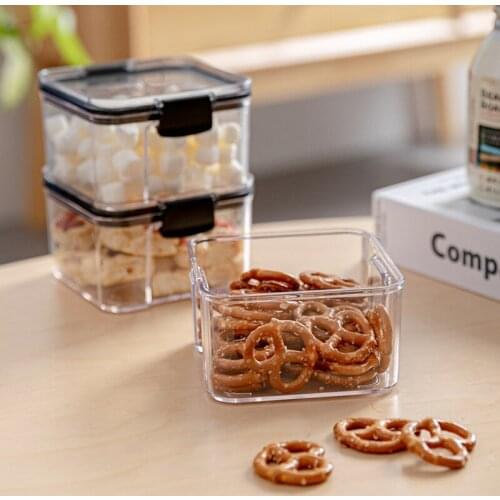 Black Lid Transparent Sealed Jar Spice Food Nut Storage Fresh Keeping Lay In Container For Cereals Kitchen Accessories