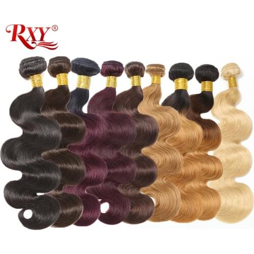 Body Wave Bundles RXY Brazilian Hair Sale Remy Human Hair Weave Bundles #1B/#2/#4/#27/#99J/#613 Bundles Ombre Hair Bundles