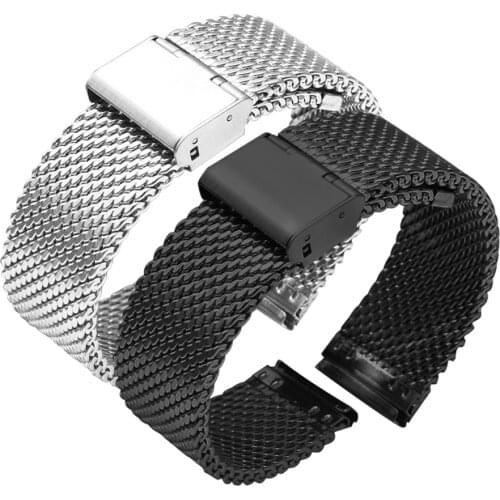 16mm 18mm 20mm 22mm 24mm 26mm Stainless Steel Milan Mesh Watch Strap Bracelets Watch Band Black Silver Gold Rose Gold