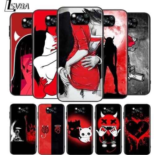 Sexy Devil Woman for Xiaomi Poco X3 NFC X2 M3 M2 F2 Pro C3 F1 A2 Lite A1 Mix3 Play Silicone Soft Black Phone Case