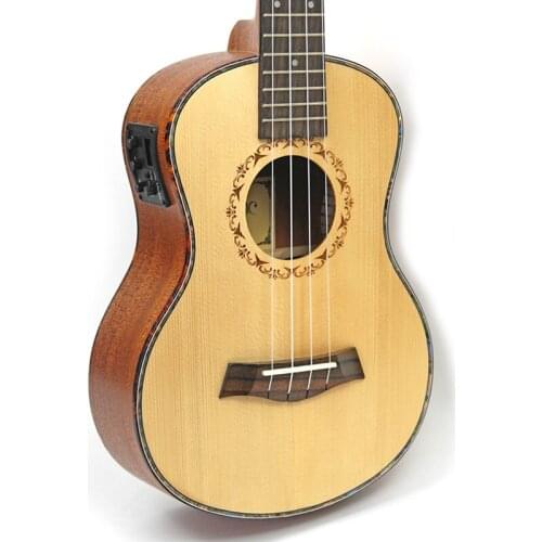 SevenAngel 26 Inch Tenor Ukulele Solid Wood Spruce Top Ukelele Aquila Strings OX Bone Nut&Saddle Hawail Guitar Abalone Binding