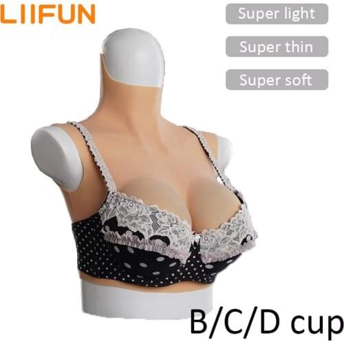 Liifun Silicone Breast Forms Realistic Thin Fake Boobs for Crossdresser Drag Queen Shemale Transgender Crossdressing B C D Cup