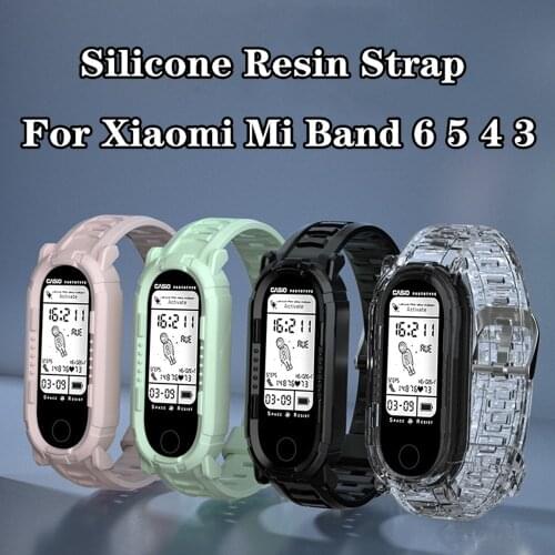 Mi Band 6 5 Silicone Resin Strap For Xiaomi Mi Band 6 5 4 3 Replacement Wristband For XiaomiMi Band 6 5 Mi Band6 Band5 Bracelet