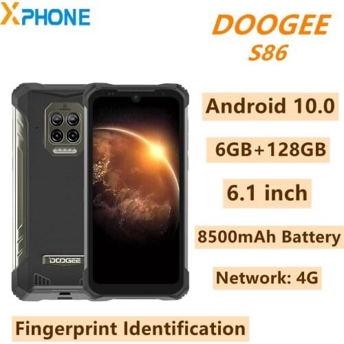 DOOGEE S86 Rugged Phone 6GB 128GB Android 10 6.1 inch 8500mAh Battery Fingerprint Identification Network 4G