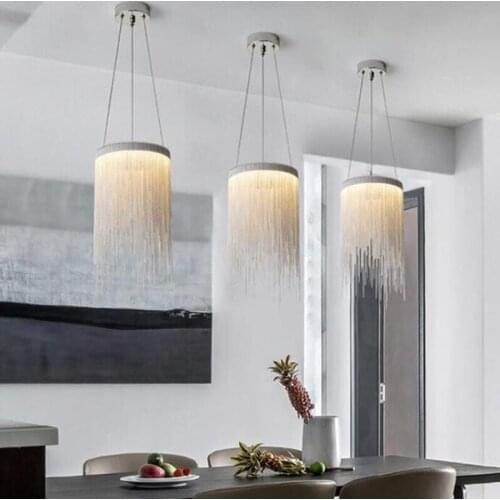 Modern Aluminum Chandelier Lamp Novelty Aluminum Chains LED Chandelier Light Dining Room Living Room Bedroom Light