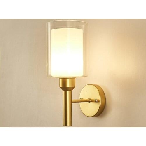 Modern Nordic LED Wall Lamps Glass Wall Lights Fixtures Iron for Bedroom Bedside Lamp Wall Sconces aplique de pared