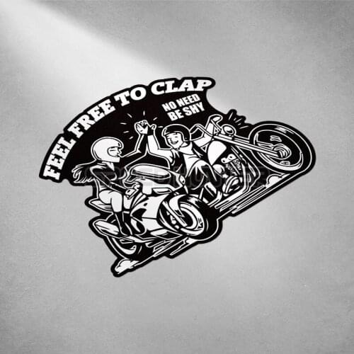 Car Styling and Decals Free Feel to Clap No need SHY Lady Man Racer Motorcycle Helmet Laptop DIY Stickers Reflective