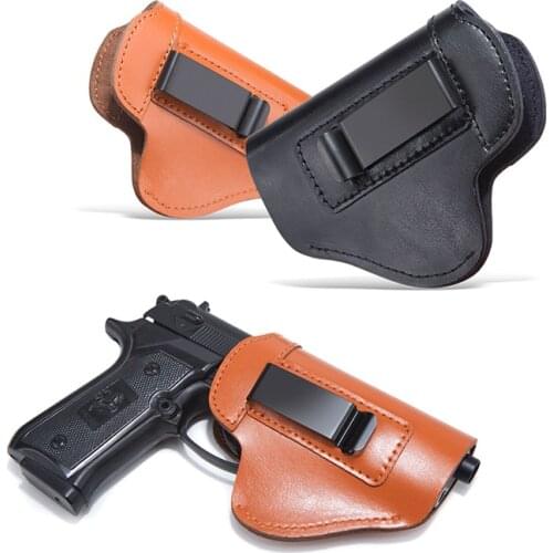 Genuine Cowhide Leather Tactical Pistol Gun Waist Belt Holster GLOCK G17 Concealed Airsoft Carry Inside Handgun Holders Hunting
