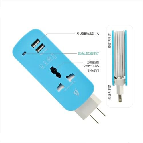 EU Power Strip With USB Portable Extension Socket US UK European Plug 1.5m Cable Power Strip Travel Adapter Smart Phone Charger