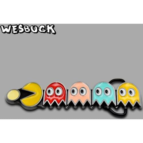 WesBuck Brand Cartoon Style Purple Ghost Pacman Belt Buckle