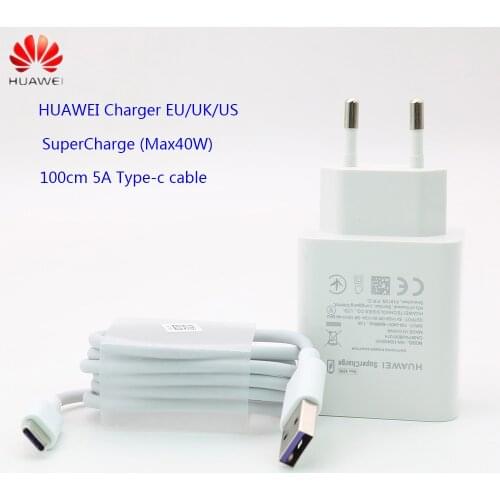 Original huawei supercharge charger super charging wall charger 40w for huawei p30 mate 20 pro RS nova 5 Honor 20 magic 2 10V 4A