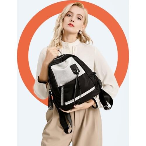 Womens Fashion Multifunctional Small Capacity Commuter Backpack Korean Trend Durable Oxford Fabric Material Lady Shoulder Bag