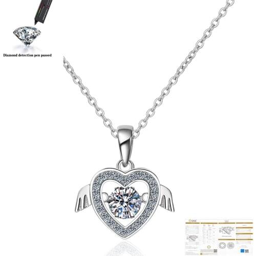 0.5ct 6mm DF VVS Round 18K White Gold Plated 925 Silver Moissanite Necklace Diamond Test Passed Jewelry Girlfriend Gift