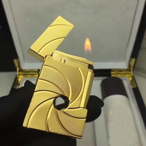 100% brand new retro DuPont bright sound lighter Seiko manufacture windproof copper body cigarette lighter with box