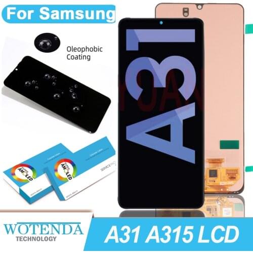 100% Original 6.4'' Super AMOLED Display for Samsung A31 A315 Full LCD Touch Screen Digitizer Assembly Repair Parts