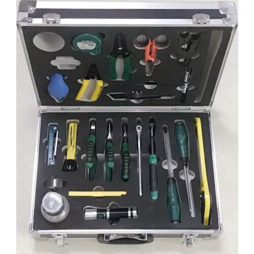 25 pcs welding special cable construction kit Fiber optic hot melt tool set,optical fiber fusion machine tools kit