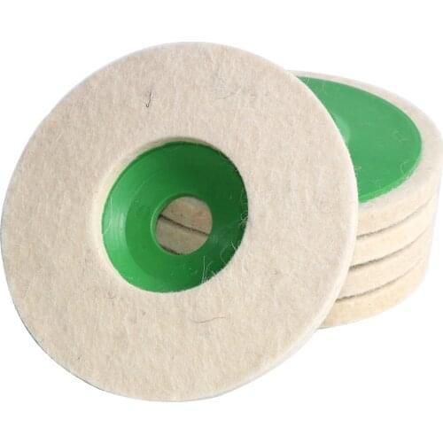 5 Inch 5PCS Wool Felt Polishing Wheel 125*22mm Angle Grinder Buffing pad Flap Disc for Metal Marble Glass Ceramics