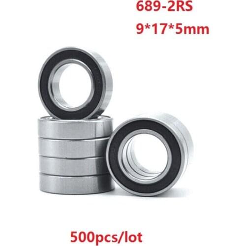 500pcs/lot 9x17x5mm 689RS 689-2RS 689 RS 2RS Miniature mini ball bearings 9*17*5mm Deep Groove Ball bearing