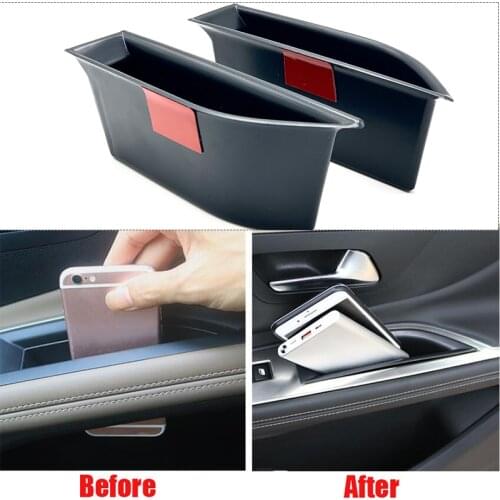 Accessories For Peugeot 3008 3008GT 2016 2017 2018 Car Front Inside Car Door Storage Pallet Armrest Container Box Cover Kit Trim