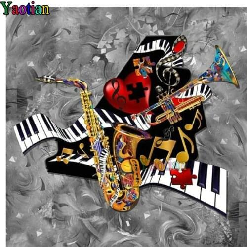 Diy Diamond Embroidery Wall Art Abstract music instrument Cross Stitch New Arrival Diamond Painting Full Drill Mosaic Decor