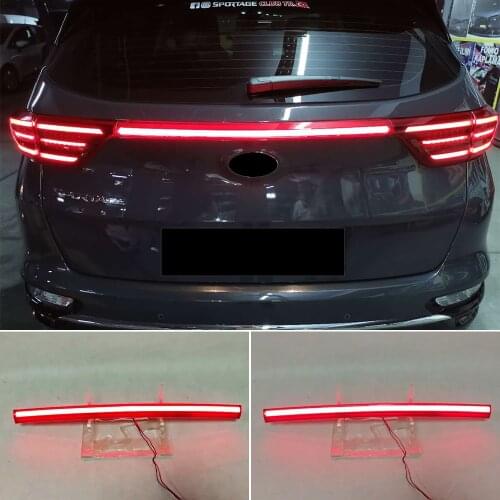 Car Flashing 1PCS For Kia KX5 / Sportage IV (QL) 2019 2020 Rear Bumper Tail Light Red LED Reflector Brake Lamp Warning Signal