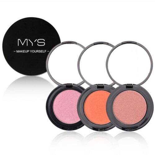 MYS Brand 6 color Single Mineral blush Palette Face Cheek Nude Natural Pressed Powder Blusher Long Lasting Cosmetics T1564