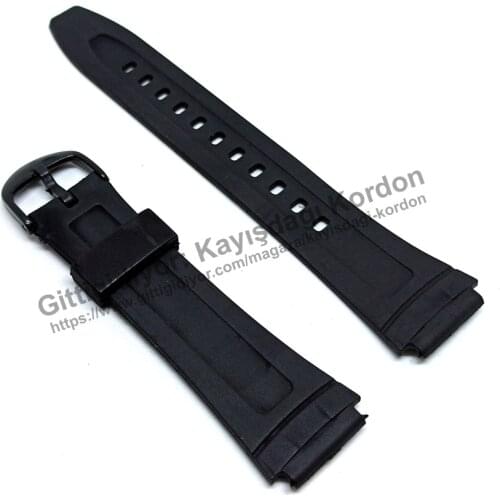 18mm Black Rubber Watch Band / Strap compatible Casio AW-80 , AW-82
