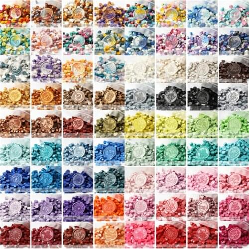 73Colors DIY Wax Seal for Sealing Beads Envelope Wedding Packaging Postcard Postage Stamps Craft Art Stamp 500g 1400-1600PCs/Bag
