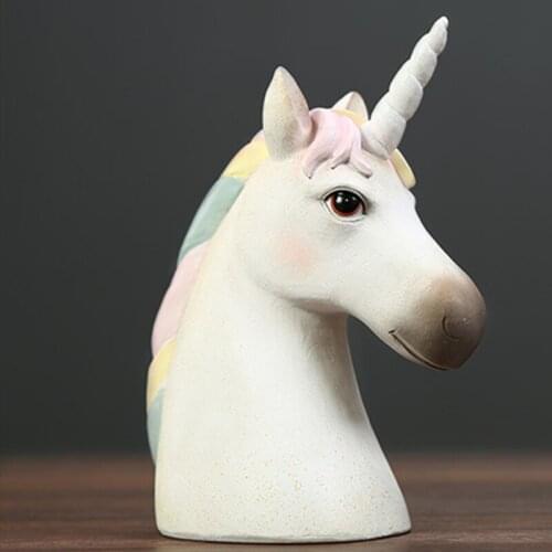 Statue Nordic Unicorn Geometric Animal Statues for Home Office Decoration Living Room Figurine Creative Wine Cooler Sculpture