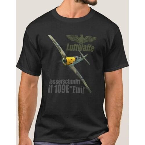 WWII Germany Air Force Messerschmitt Bf 109E Fighter T-Shirt. Summer Cotton O-Neck Short Sleeve Mens T Shirt New S-3XL