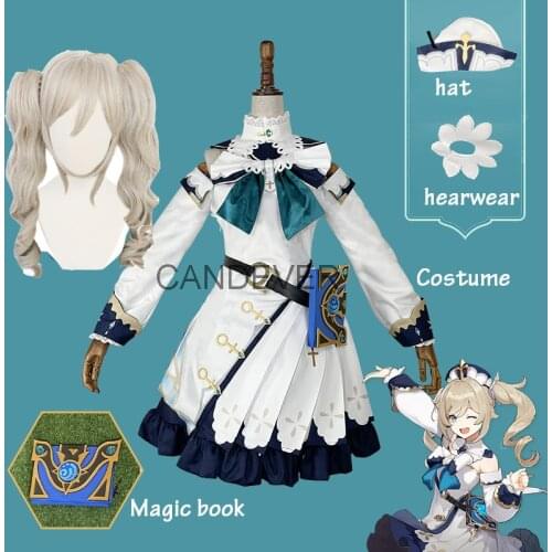 Genshin Impact Cosplay Barbara Costume wig Halloween Party Anime Game Genshin Impact Barbara Cosplay Dress Outfit