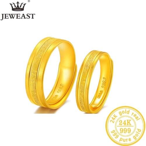 JLZB 24K Pure Gold Ring Real AU 999 Solid Gold Rings Elegant Shiny Beautiful Upscale Trendy Classic Jewelry Hot Sell New 2020
