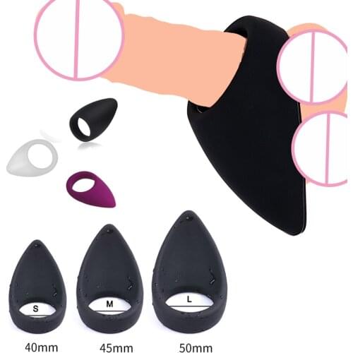 Tongue Shape Teardrop Cock Ring,Scrotum Ball Stretcher Silicone Penis Lock BDSM Bondage Delay Ejaculation Ring Sex Toys For Men