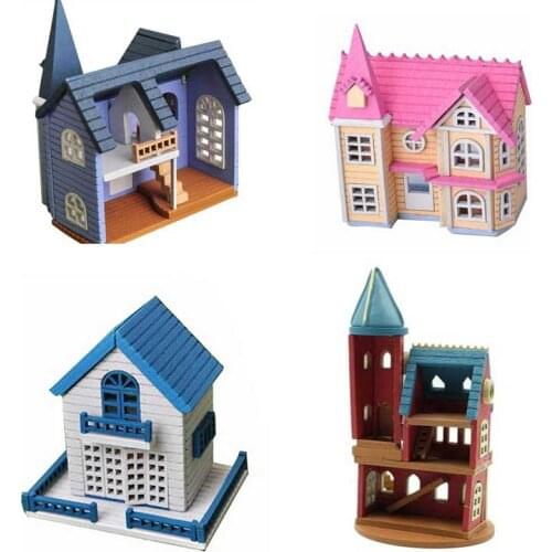 1pc 1:12 DIY Dollhouse Miniature DIY Doll House Villa Kits Fantasy Town Assembly House Handcrafts
